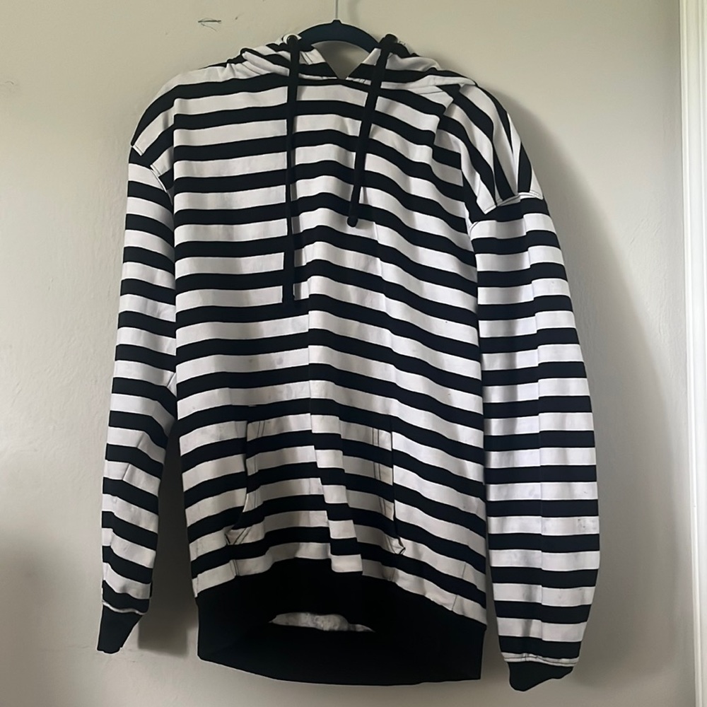 Black and white striped sweater from hot topic